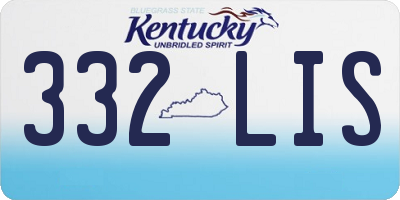 KY license plate 332LIS
