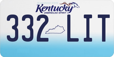 KY license plate 332LIT