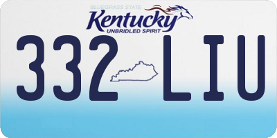 KY license plate 332LIU