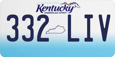 KY license plate 332LIV