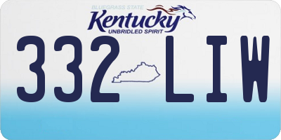 KY license plate 332LIW