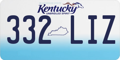 KY license plate 332LIZ