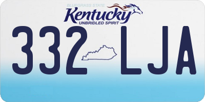 KY license plate 332LJA