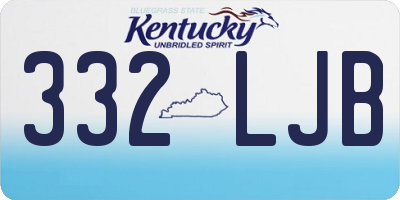 KY license plate 332LJB