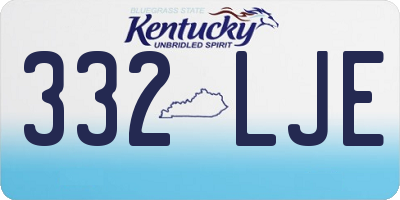 KY license plate 332LJE