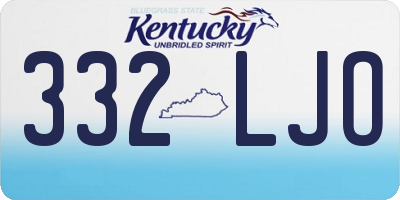 KY license plate 332LJO