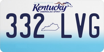 KY license plate 332LVG