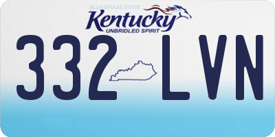 KY license plate 332LVN