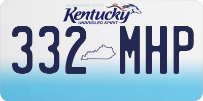 KY license plate 332MHP