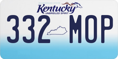 KY license plate 332MOP