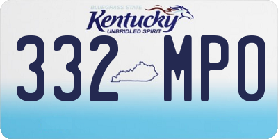 KY license plate 332MPO