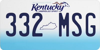 KY license plate 332MSG