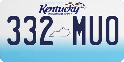 KY license plate 332MUO