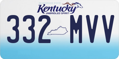 KY license plate 332MVV