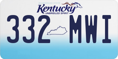 KY license plate 332MWI