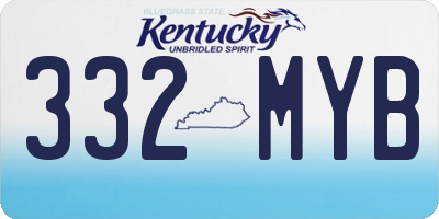KY license plate 332MYB