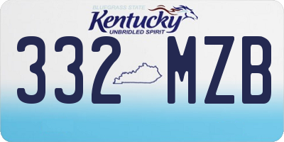 KY license plate 332MZB
