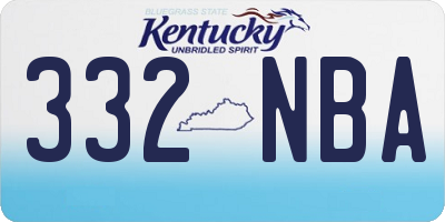 KY license plate 332NBA