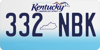 KY license plate 332NBK