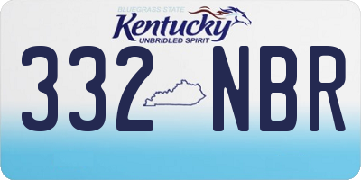 KY license plate 332NBR