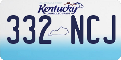 KY license plate 332NCJ