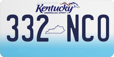 KY license plate 332NCO