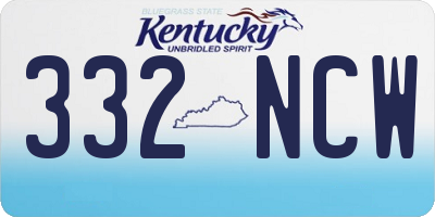 KY license plate 332NCW
