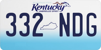 KY license plate 332NDG
