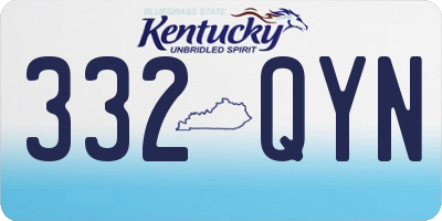 KY license plate 332QYN