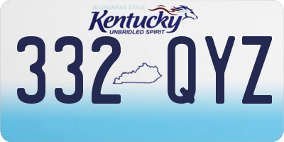 KY license plate 332QYZ