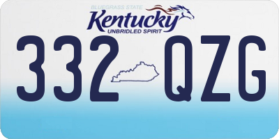 KY license plate 332QZG