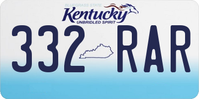 KY license plate 332RAR