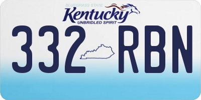 KY license plate 332RBN
