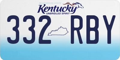 KY license plate 332RBY