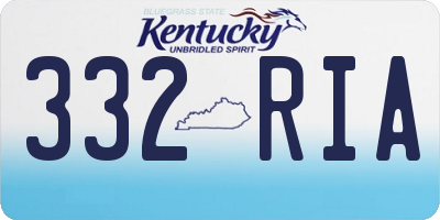 KY license plate 332RIA