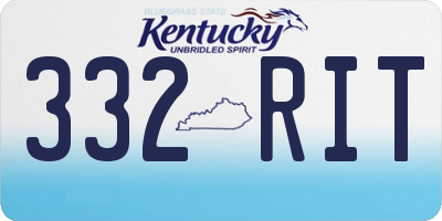 KY license plate 332RIT