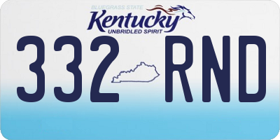 KY license plate 332RND