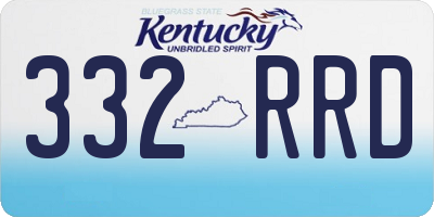 KY license plate 332RRD