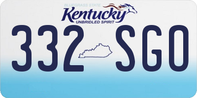 KY license plate 332SGO
