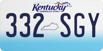 KY license plate 332SGY