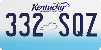 KY license plate 332SQZ