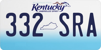 KY license plate 332SRA