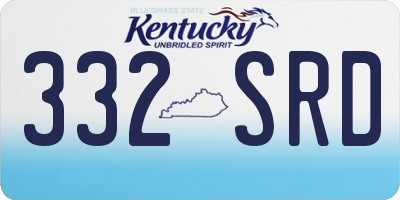 KY license plate 332SRD