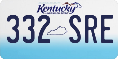 KY license plate 332SRE