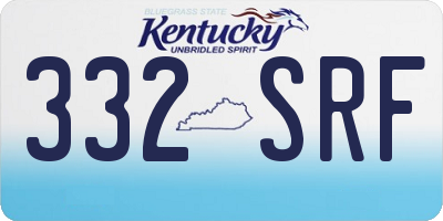 KY license plate 332SRF