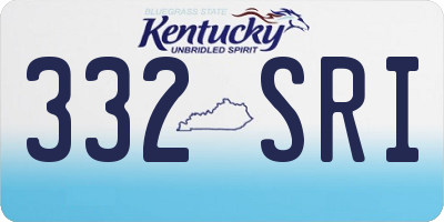KY license plate 332SRI