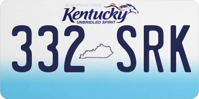 KY license plate 332SRK