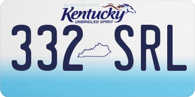 KY license plate 332SRL