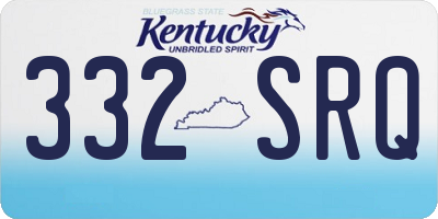 KY license plate 332SRQ