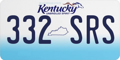 KY license plate 332SRS